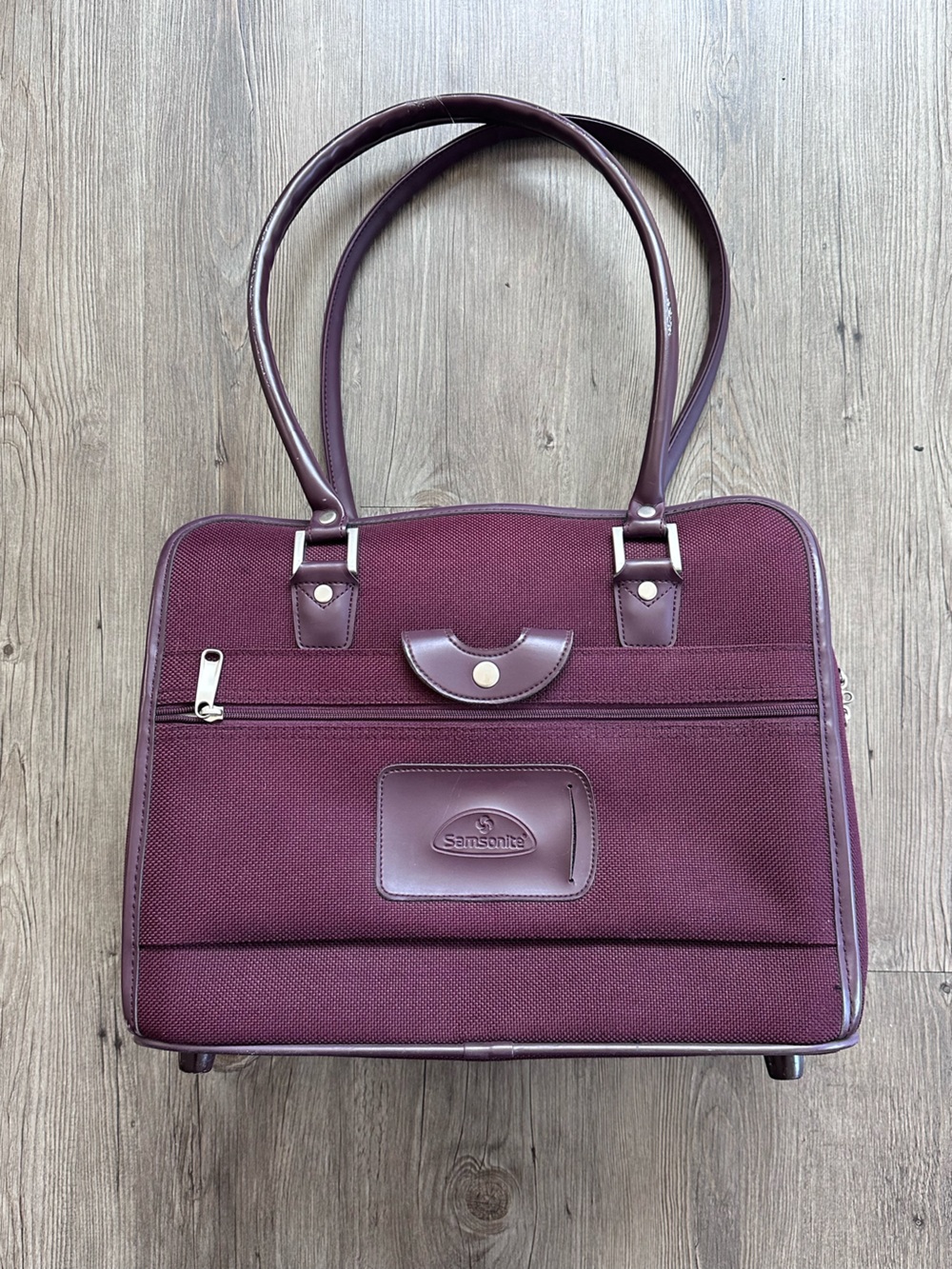 Samsonite Burgundy Laptop Briefcase Travel Tote Carry On Bag Business